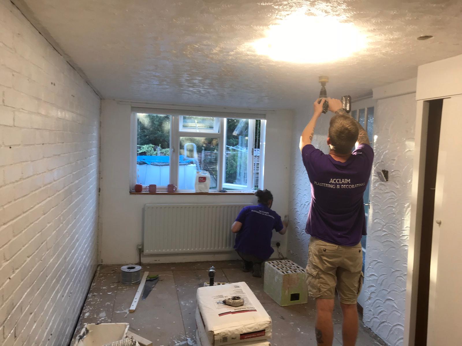 Room during renovation and first fix work